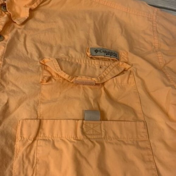 Columbia Mens PFG Button Down Fishing Shirt Vented Pro Gear Orange Size XL - Picture 3 of 12